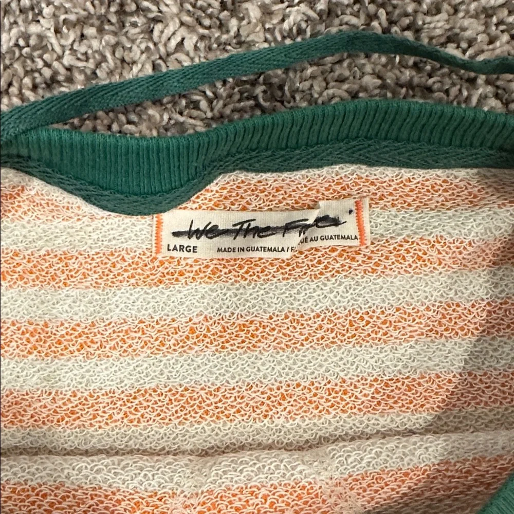 FREE PEOPLE We The Free Viral Classic Striped Crewneck Pullover Sweatshirt
